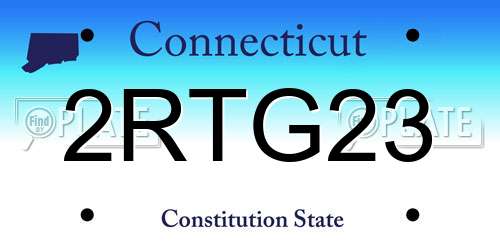 2RTG23 Connecticut License Plate