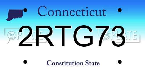 2RTG73 Connecticut License Plate
