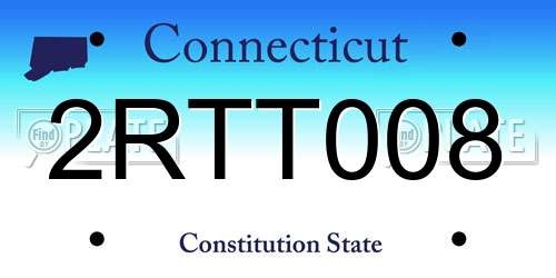 2RTT008 Connecticut License Plate