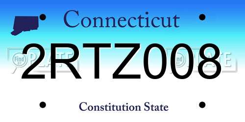 2RTZ008 Connecticut License Plate