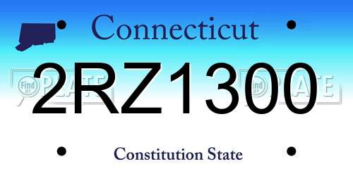2RZ1300 Connecticut License Plate