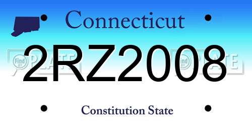 2RZ2008 Connecticut License Plate