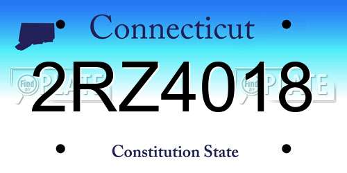 2RZ4018 Connecticut License Plate