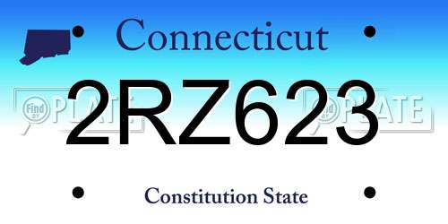 2RZ623 Connecticut License Plate