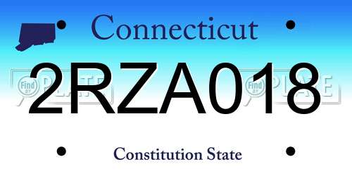 2RZA018 Connecticut License Plate