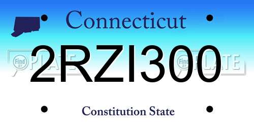 2RZI300 Connecticut License Plate