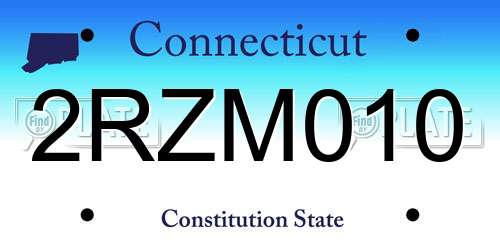 2RZM010 Connecticut License Plate