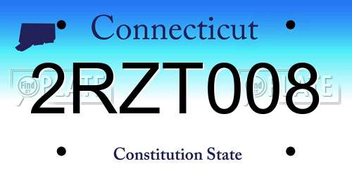 2RZT008 Connecticut License Plate