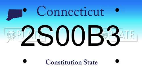 2S00B3 Connecticut License Plate