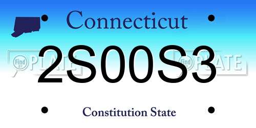 2S00S3 Connecticut License Plate