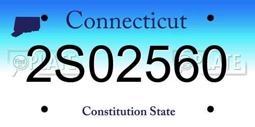 2S02560 Connecticut License Plate