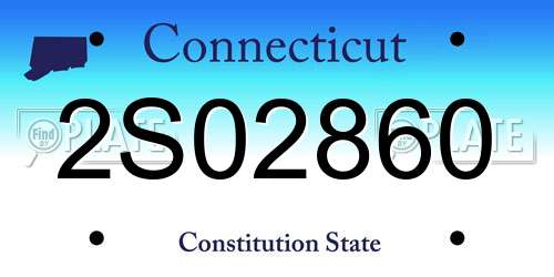 2S02860 Connecticut License Plate