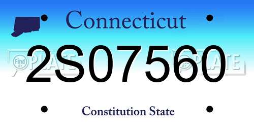 2S07560 Connecticut License Plate