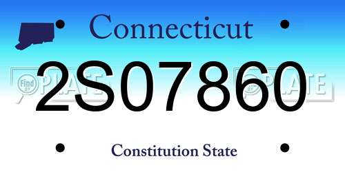 2S07860 Connecticut License Plate