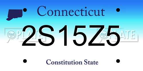 2S15Z5 Connecticut License Plate