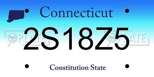 2S18Z5 Connecticut License Plate