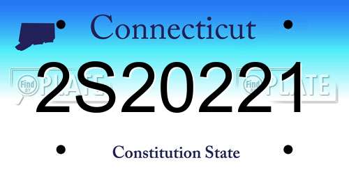 2S20221 Connecticut License Plate
