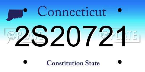 2S20721 Connecticut License Plate