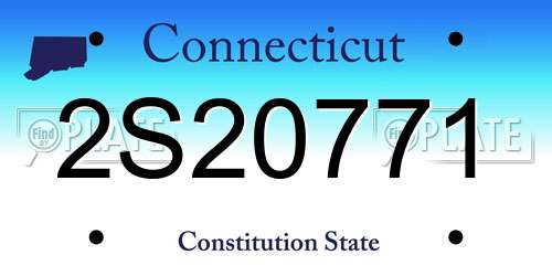 2S20771 Connecticut License Plate
