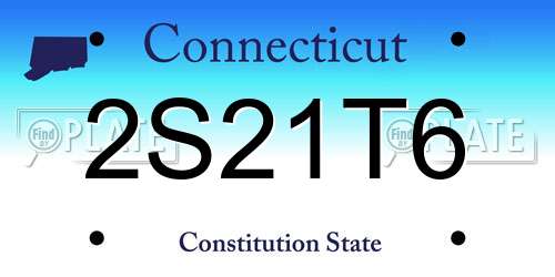 2S21T6 Connecticut License Plate