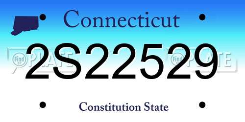 2S22529 Connecticut License Plate