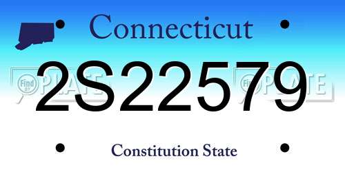 2S22579 Connecticut License Plate