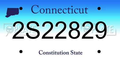 2S22829 Connecticut License Plate