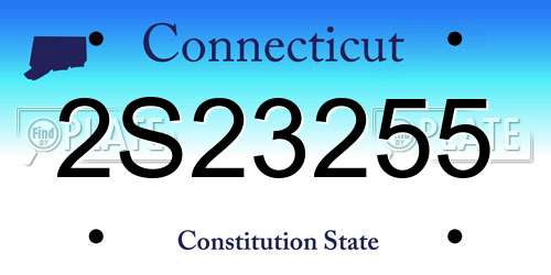 2S23255 Connecticut License Plate