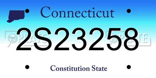2S23258 Connecticut License Plate
