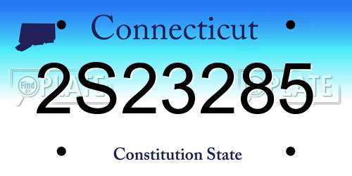 2S23285 Connecticut License Plate
