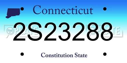 2S23288 Connecticut License Plate