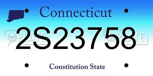 2S23758 Connecticut License Plate