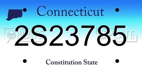 2S23785 Connecticut License Plate