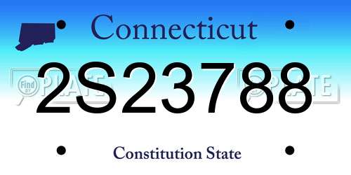 2S23788 Connecticut License Plate