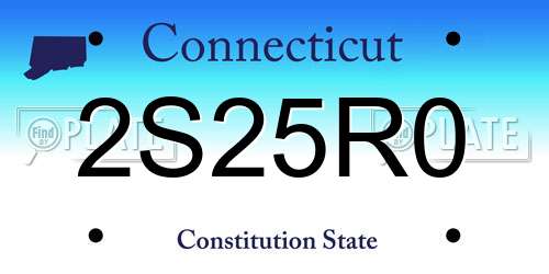 2S25R0 Connecticut License Plate