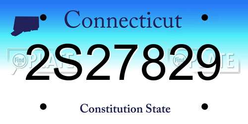2S27829 Connecticut License Plate