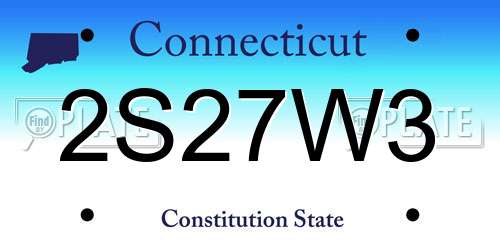 2S27W3 Connecticut License Plate