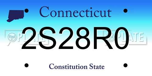 2S28R0 Connecticut License Plate