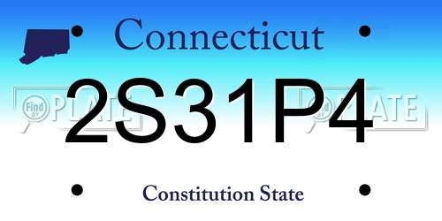 2S31P4 Connecticut License Plate
