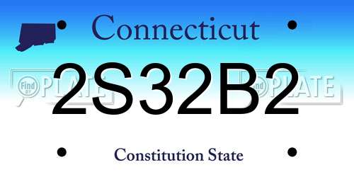 2S32B2 Connecticut License Plate