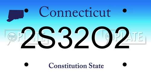 2S32O2 Connecticut License Plate
