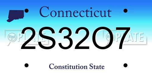 2S32O7 Connecticut License Plate