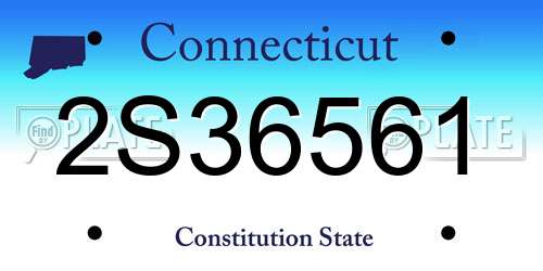 2S36561 Connecticut License Plate