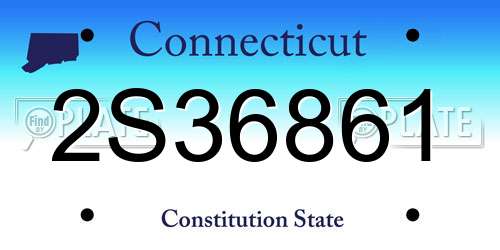 2S36861 Connecticut License Plate
