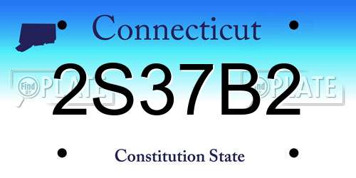 2S37B2 Connecticut License Plate