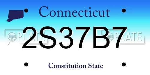2S37B7 Connecticut License Plate