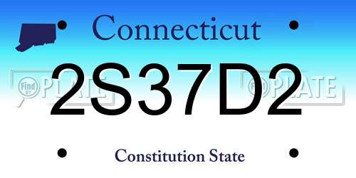 2S37D2 Connecticut License Plate