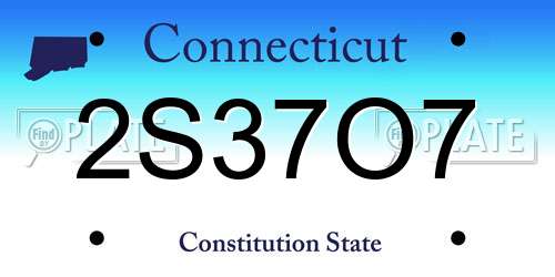 2S37O7 Connecticut License Plate