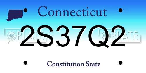 2S37Q2 Connecticut License Plate