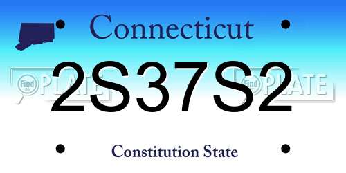 2S37S2 Connecticut License Plate